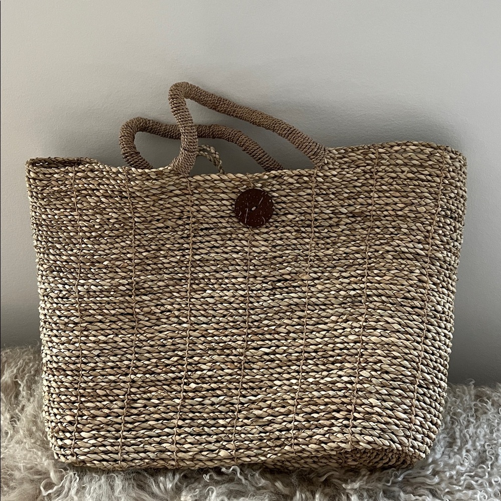 Woven Straw Tote Bag